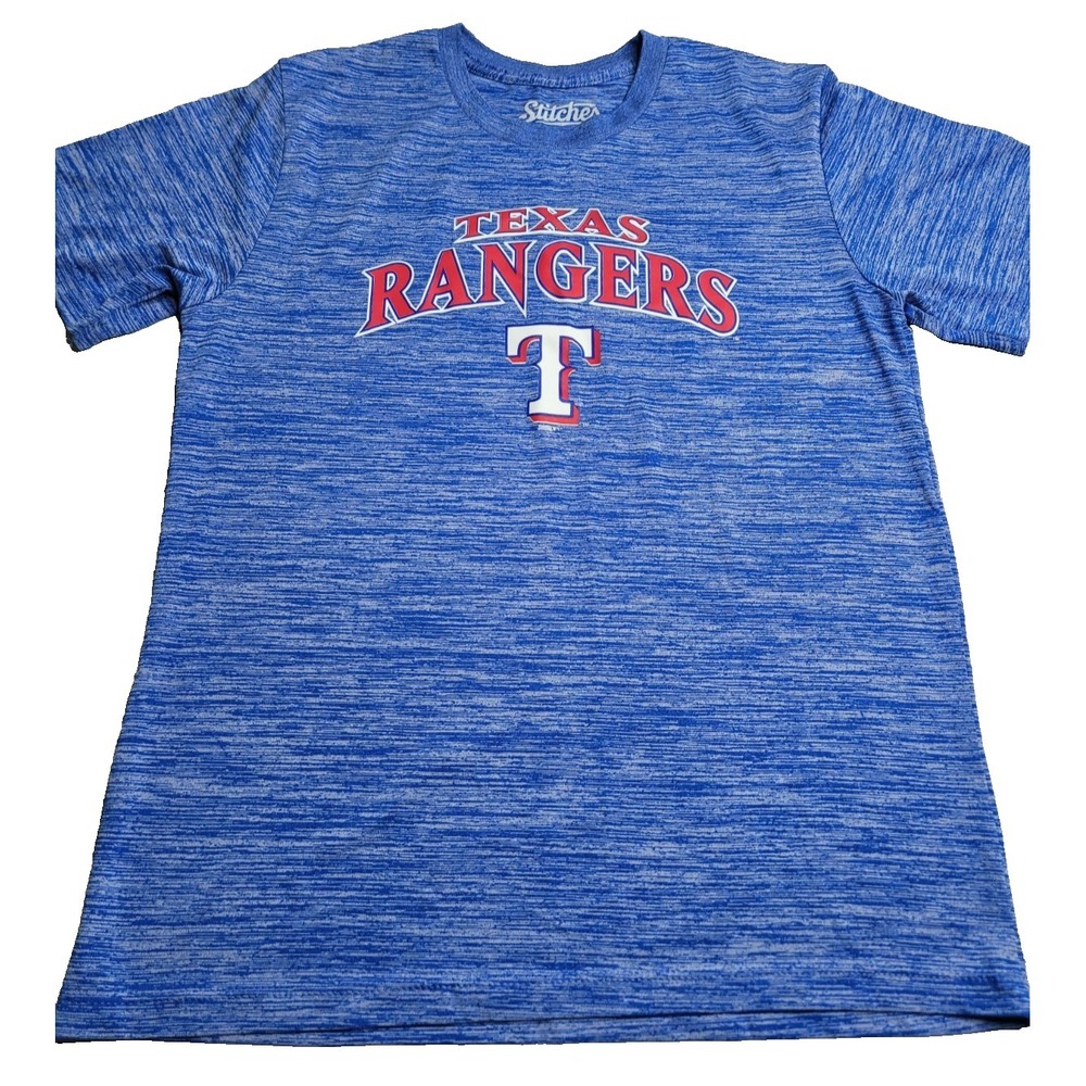 Official Stitches Texas Rangers T-Shirt Blue Youth XL‎